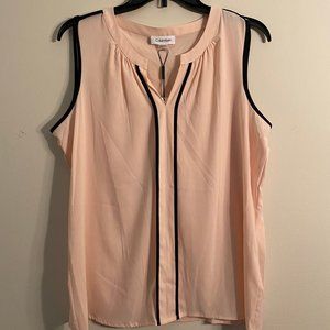Calvin Klein Top  Sleeveless Light Pink Sz L NWT